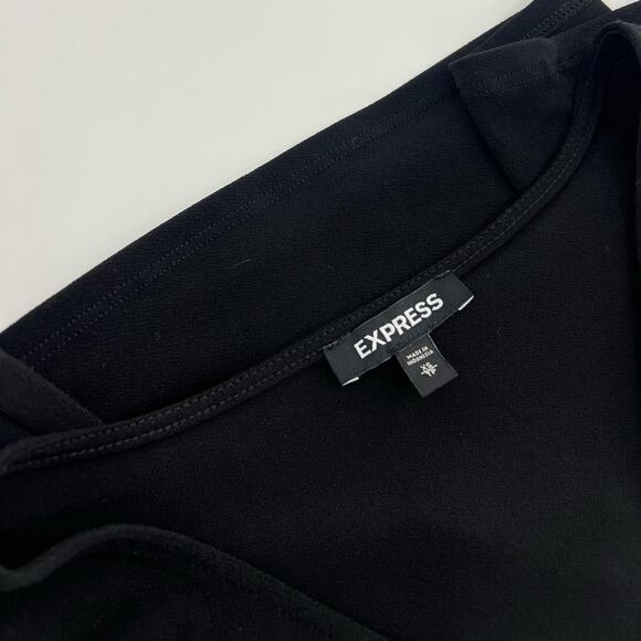 Express Short Sleeve Blouse with Ruffle Sleeve Black XS - Picture 6 of 8